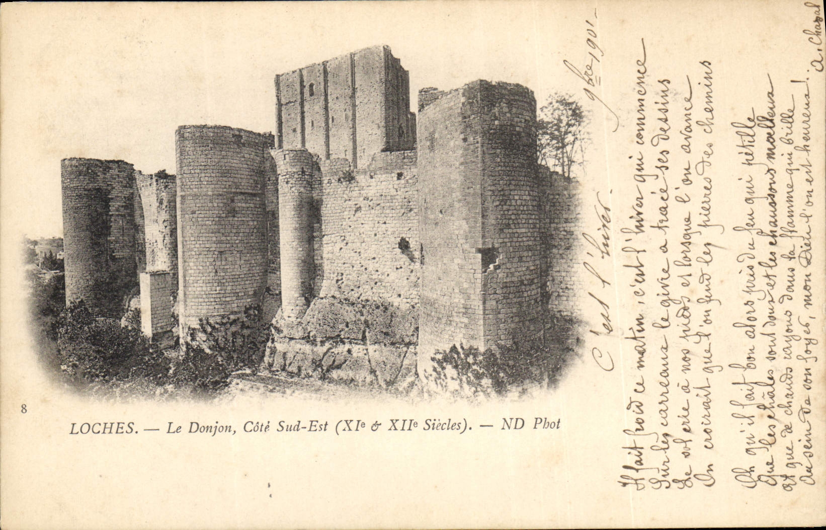 CPA Loches Le Donjon Cote sud est XI et XII Siecles 