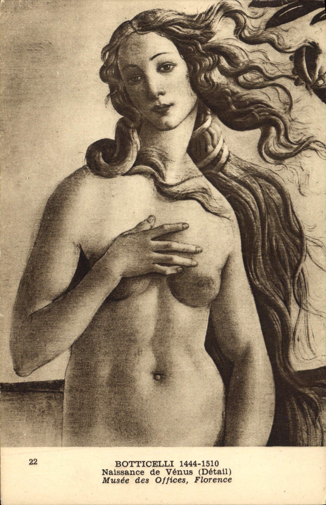 CPA Botticelli 1444 1510 Naissance de Venus Detail Musee des Offices Florence 