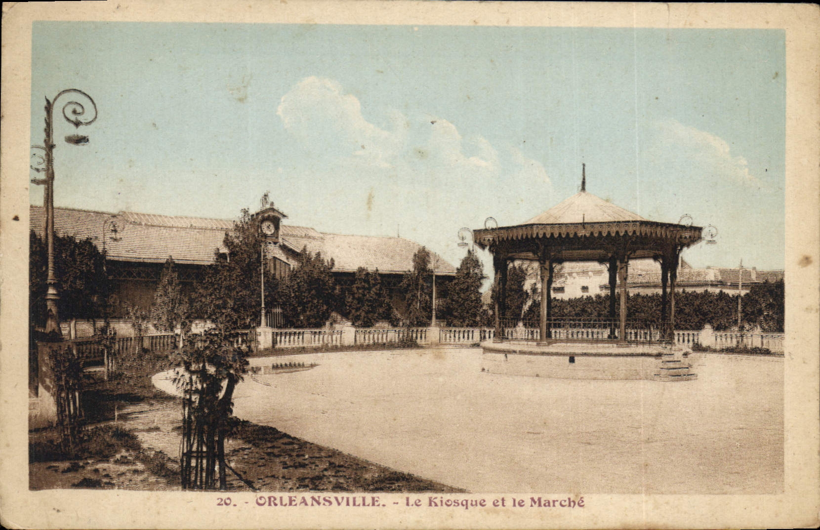 CPA Orleansville le Kiosque et le Marche 