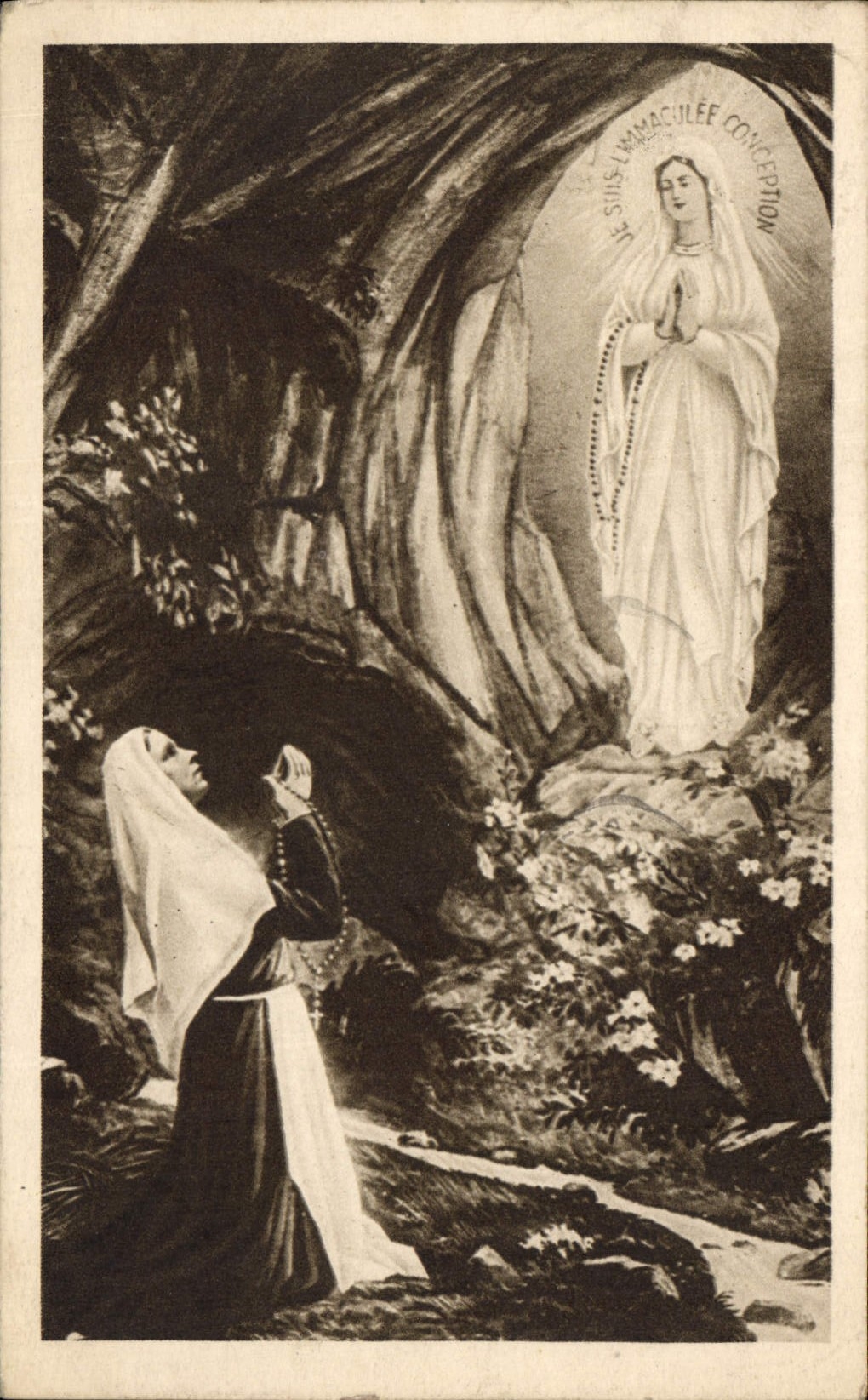 CPA Lourdes L'Apparition 