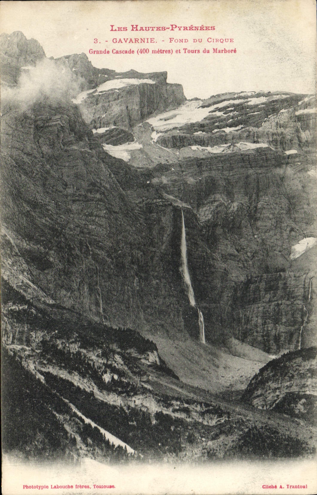 CPA Les Hautes Pyrenees Gavarnie Fond du Cirque grande Cascade et Tours du Marbole 