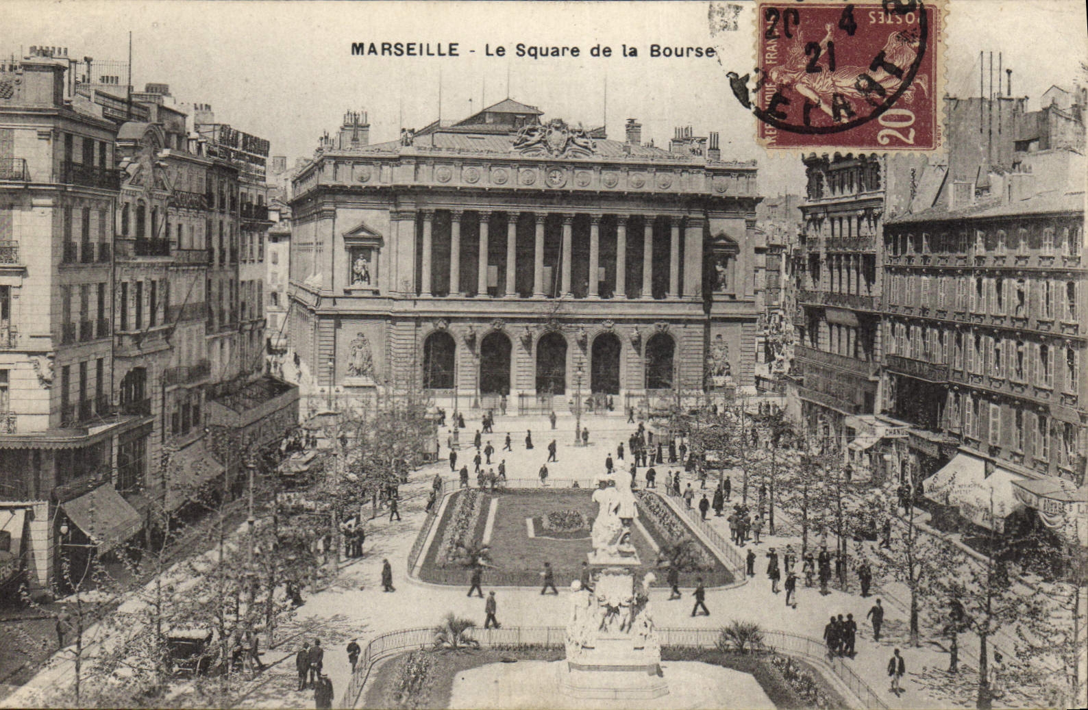 CPA Marseille Le Square de la Bourse 