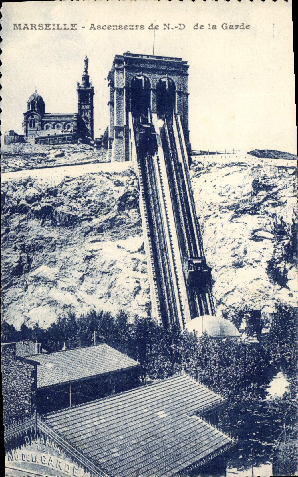 CPA Marseille Ascenseurs de N D de la Garde 