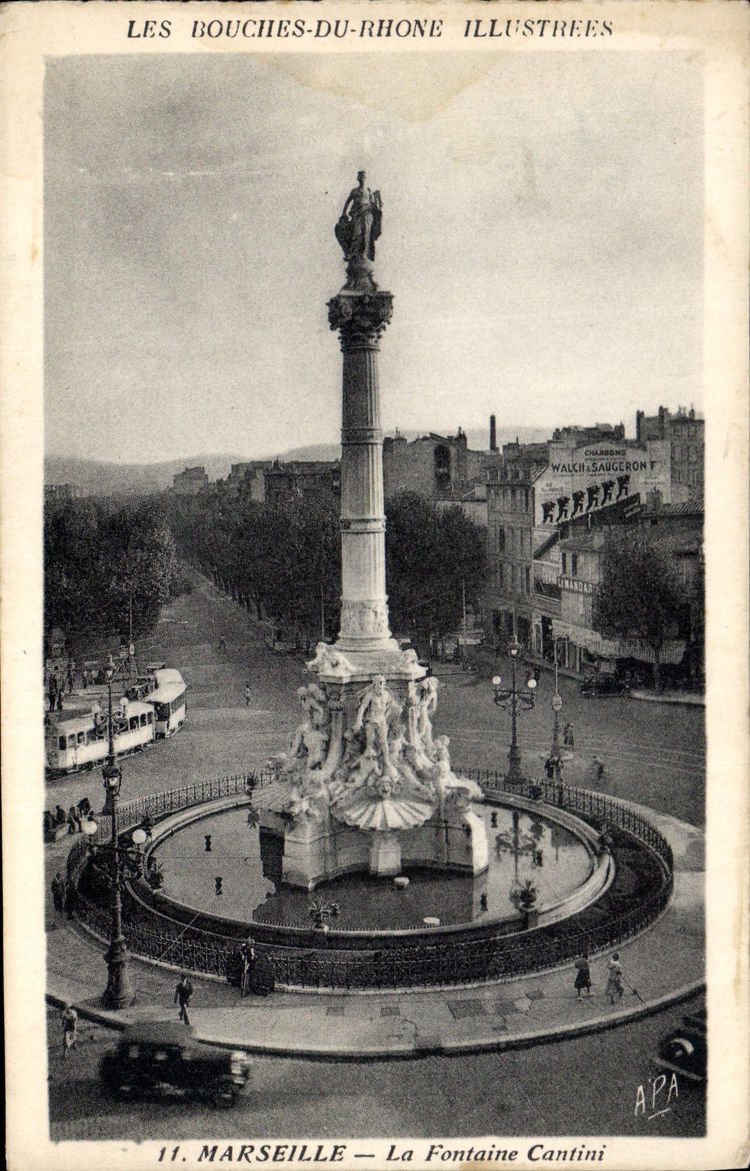 CPA Les Bouches du Rhone illustrees Marseille La Fontaine Cantini 