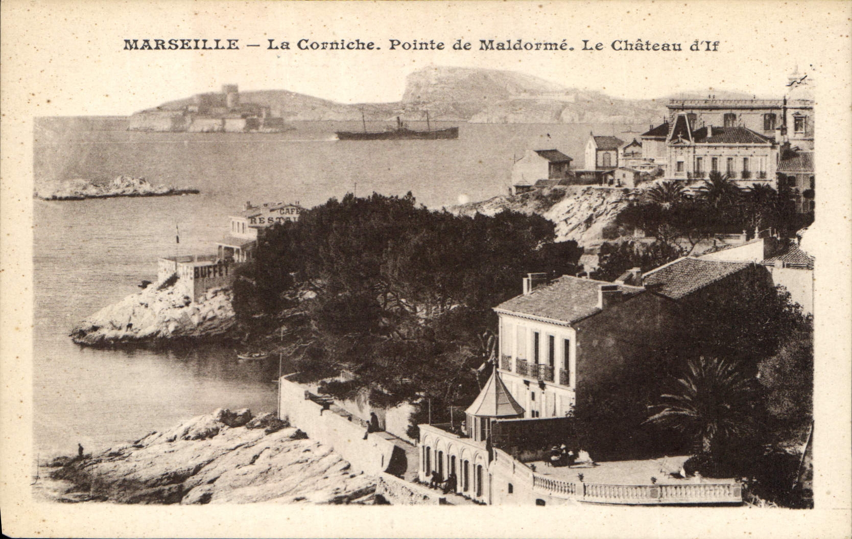 CPA Marseille La Corniche Pointe de Maldorme Le Chateau d'If 