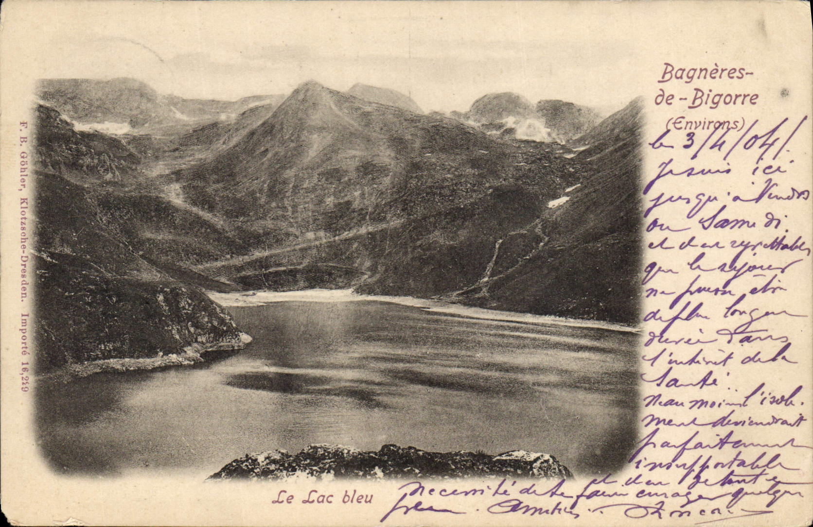 CPA Bagneres de Bigorre Environs Le Lac bleu 