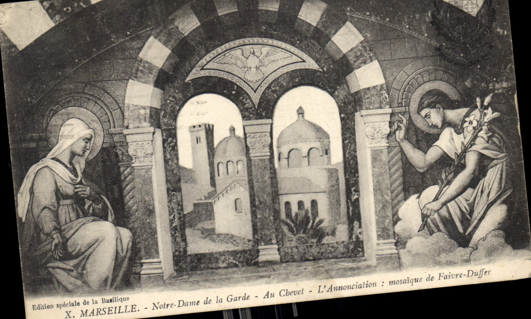 CPA Marseille Notre Dame de la Garde au Chevel l'Announciation mosaique de Faivre Duffer 