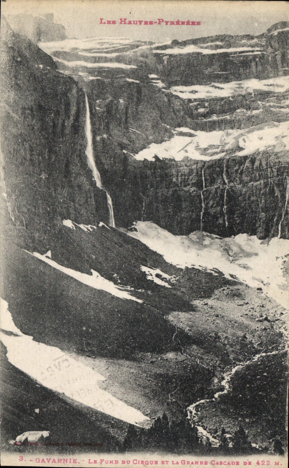 CPA Les Hautes Pyrenees Gavarnie le pond du Cirque et la grande cascade 