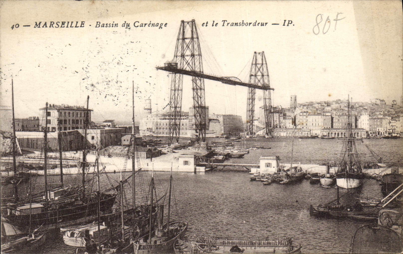 CPA Marseille Bassin du Carenage et le Transbordeur Bateaux