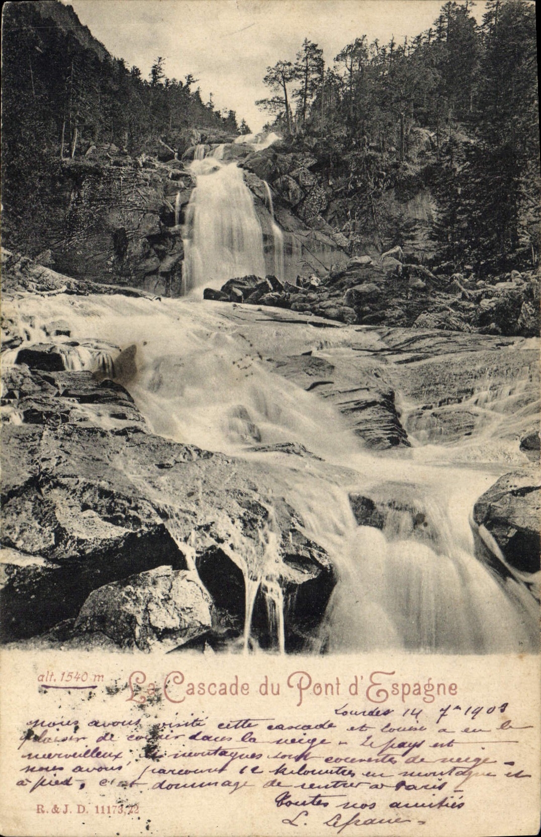 CPA La Cascade du Pont d'Espagne 
