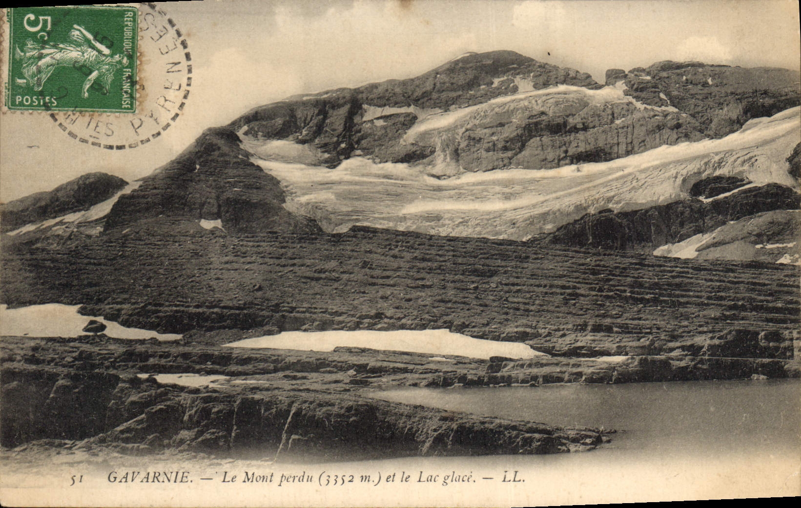 CPA Gavarnie le Pont Perdu et le Lac Glace 