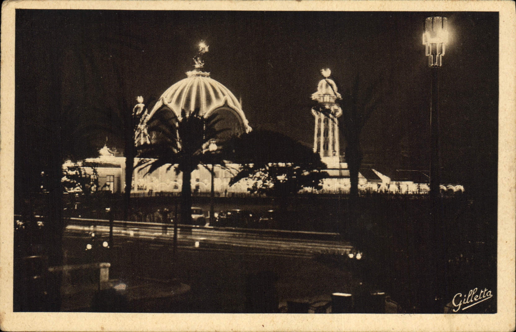 CPA Cote d'Azur Atristique Nice La nuit 