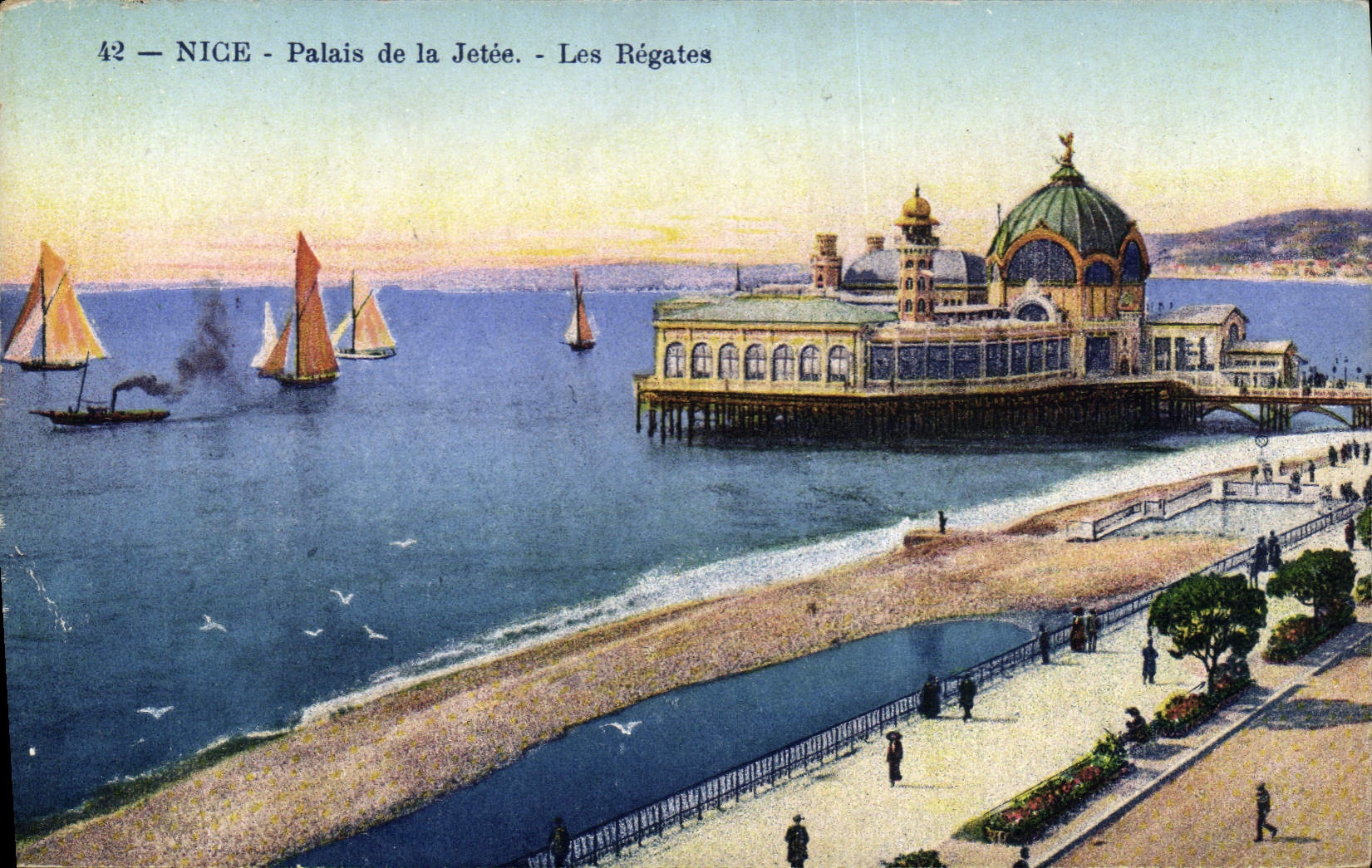 CPA Nice Palais de la Jetee Les Regates 