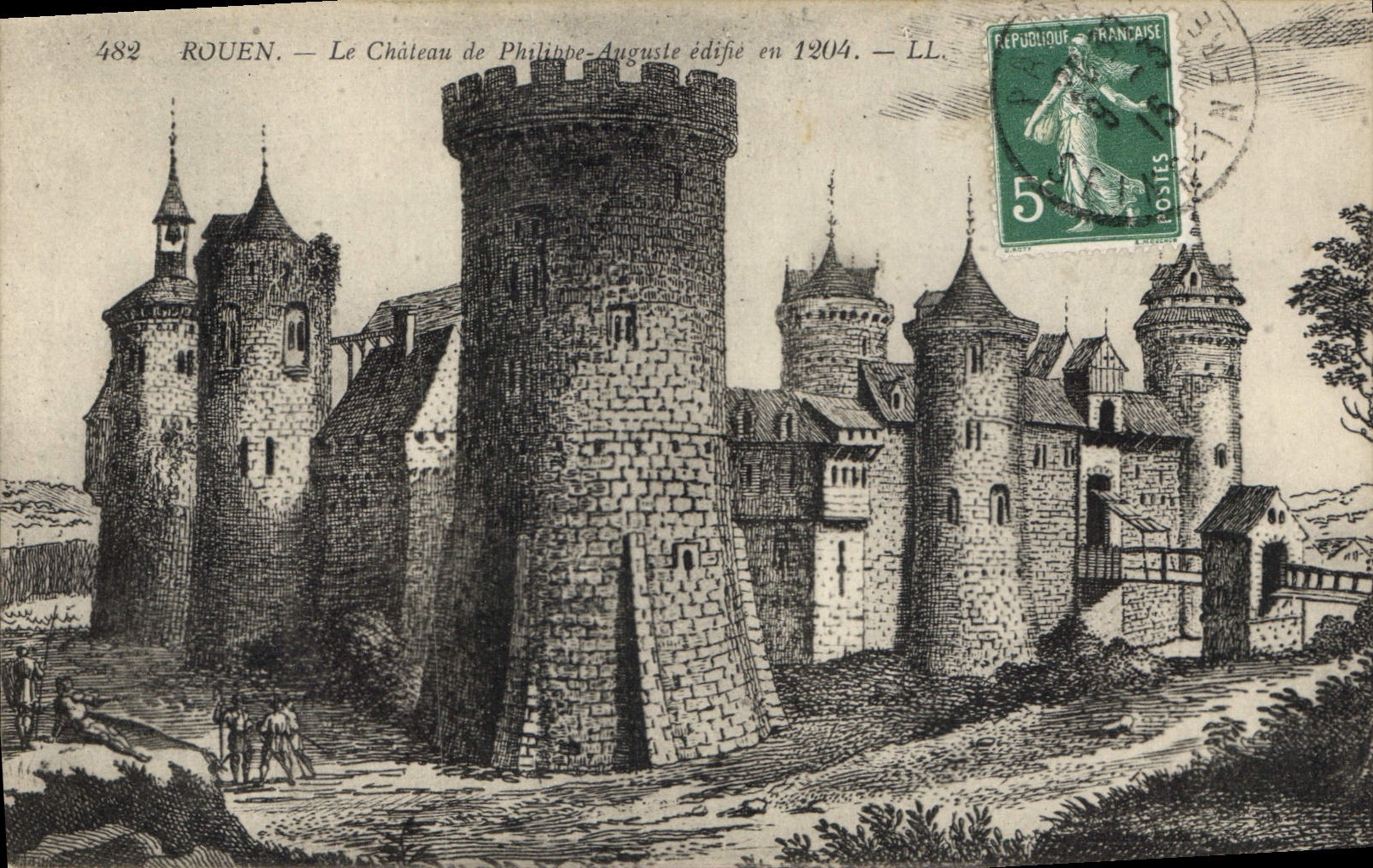CPA Rouen Le Chateau de Philippe Auguste edifie en 1204 