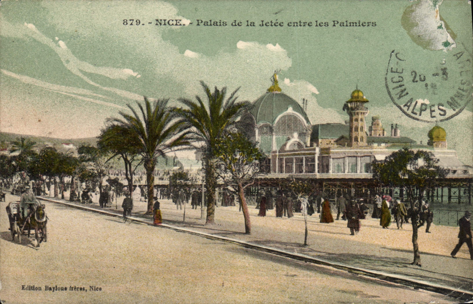 CPA Nice Palais de la Jetee entre les Palmiers