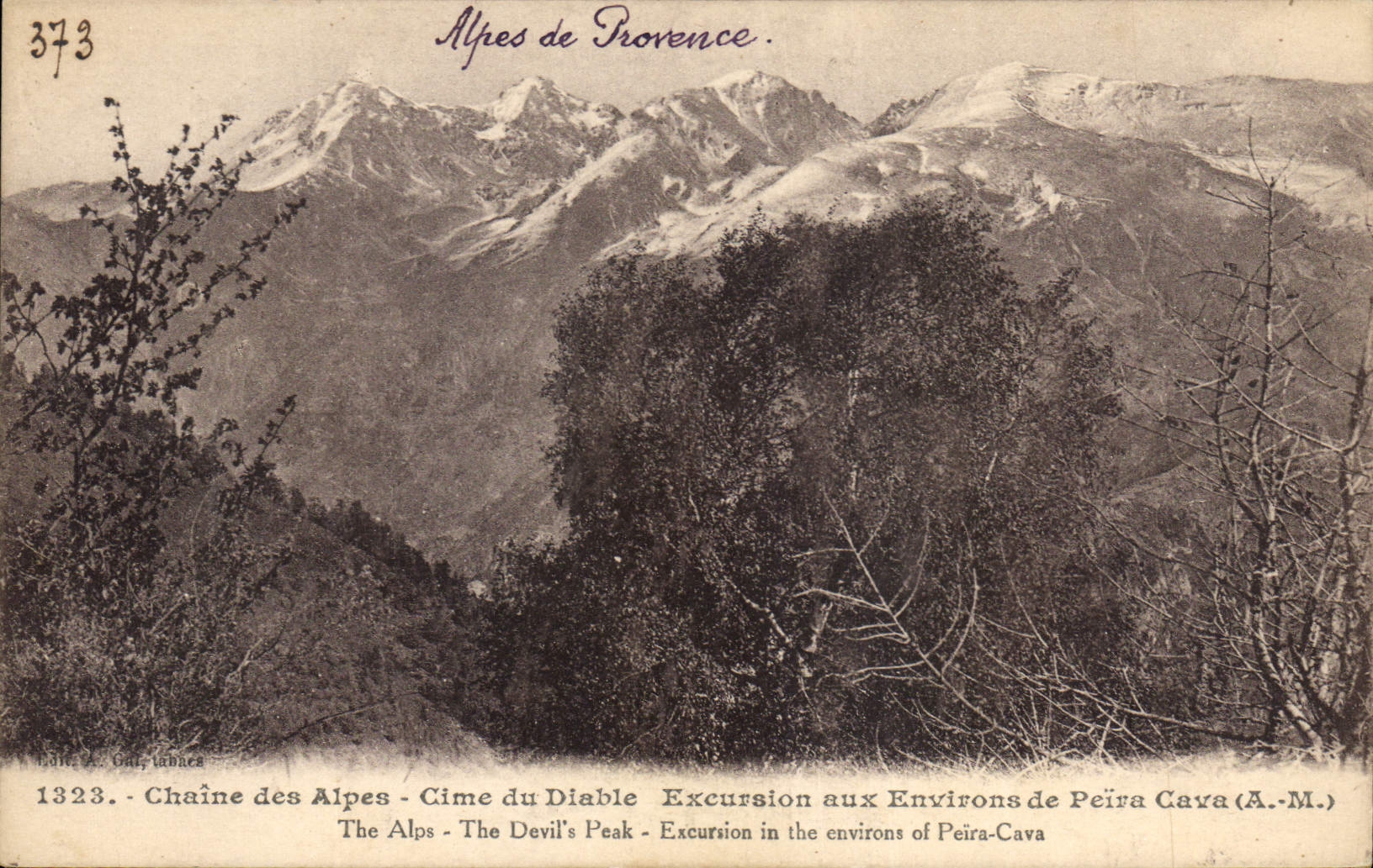 CPA Chaine des Alpes Cime du Diable Excursion aux Environs de Peira Cava 