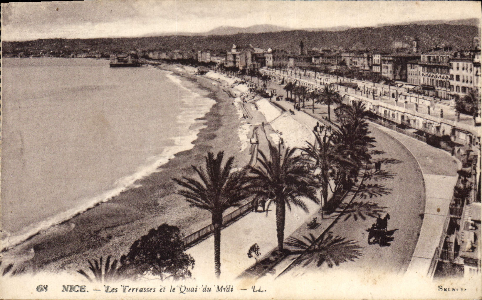 CPA Nice les Terrasses et le Quai du Midi 