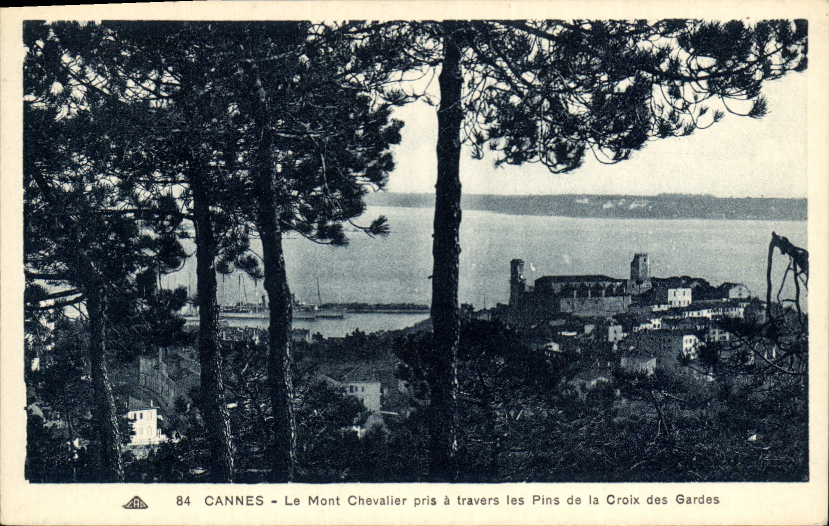 CPA Cannes le Mont Chevalier pris a travers les Pins de la Croix des Gardes