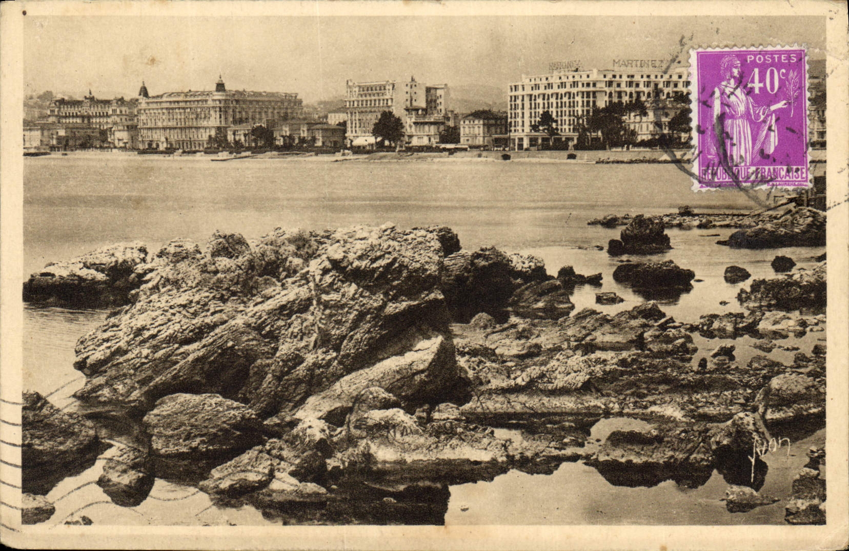 CPA Cote d'Azur Cannes Alpes Maritimes les Hotels vus du Palm Beach Casino 