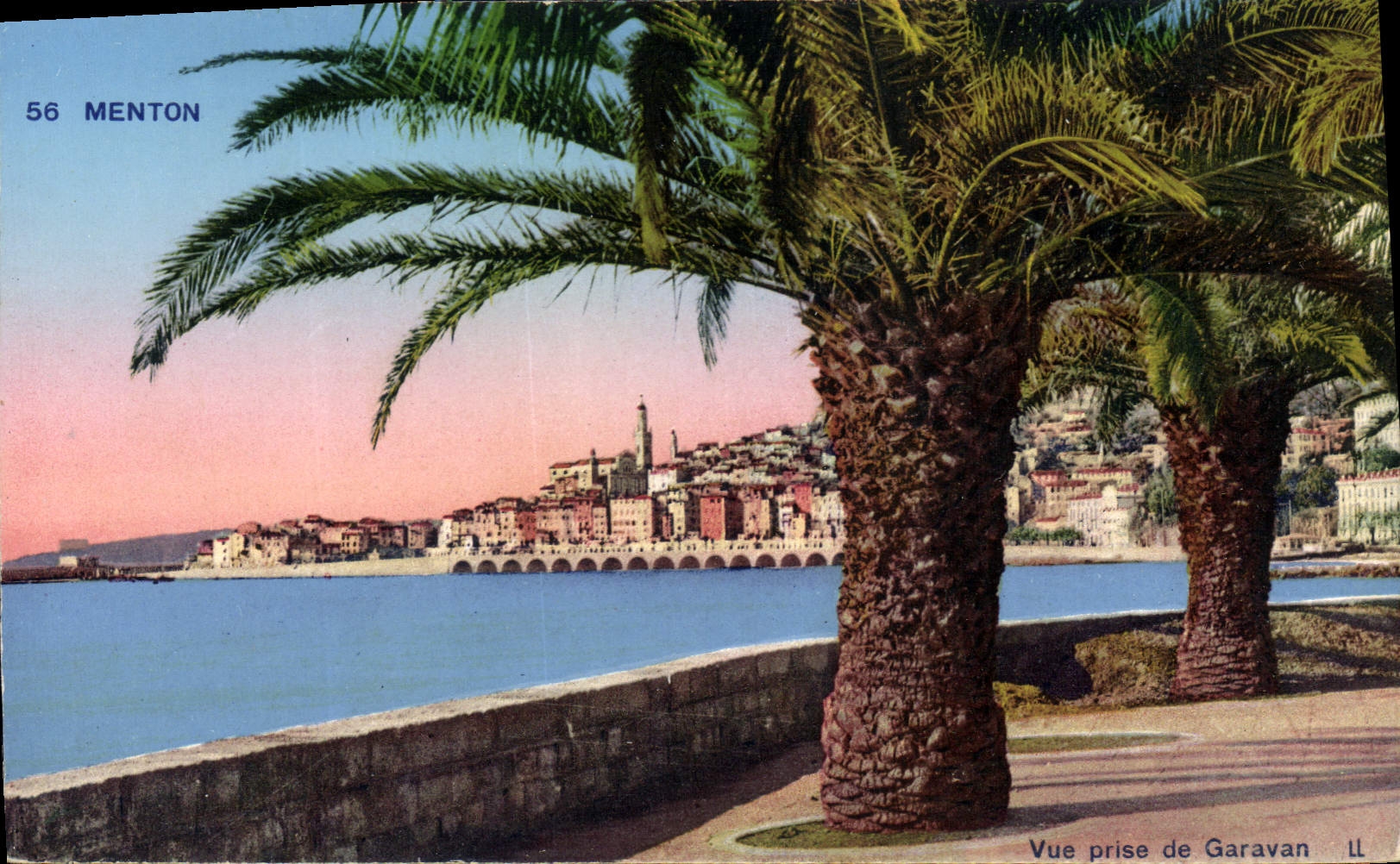 CPA Menton vue prise de Garavan 