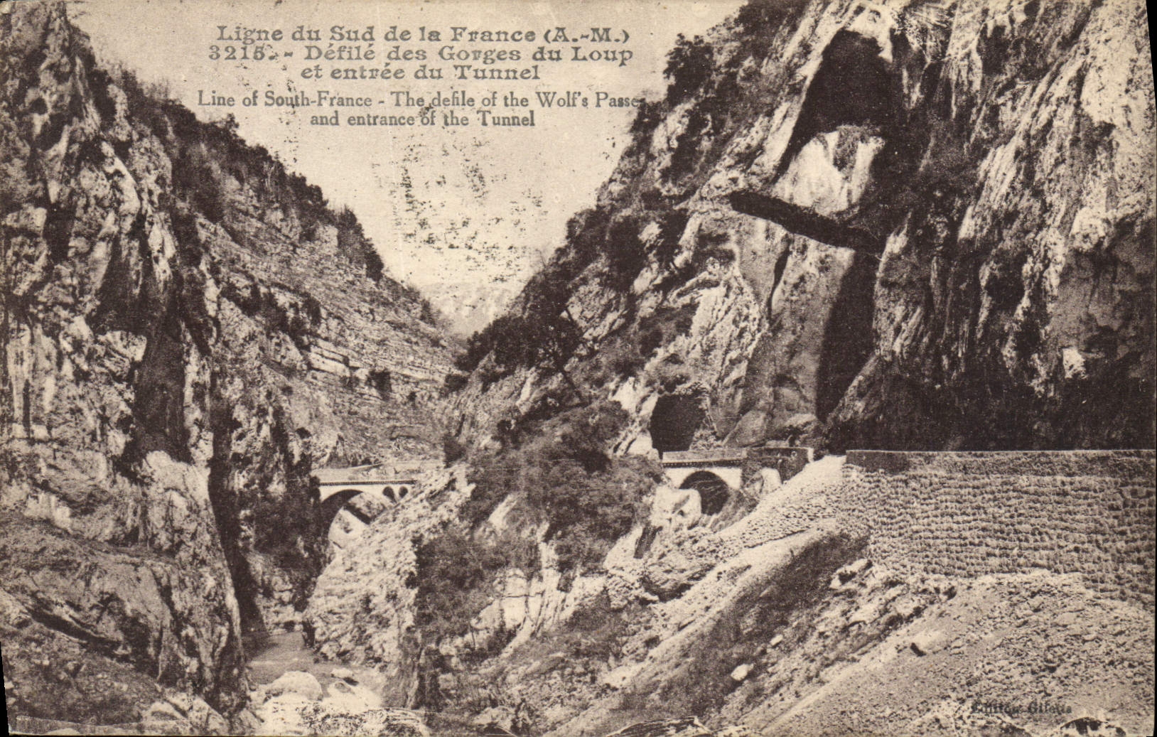 CPA Ligne du Sud de la France A M Defile des Gorges du Loup et entree du Tunnel
