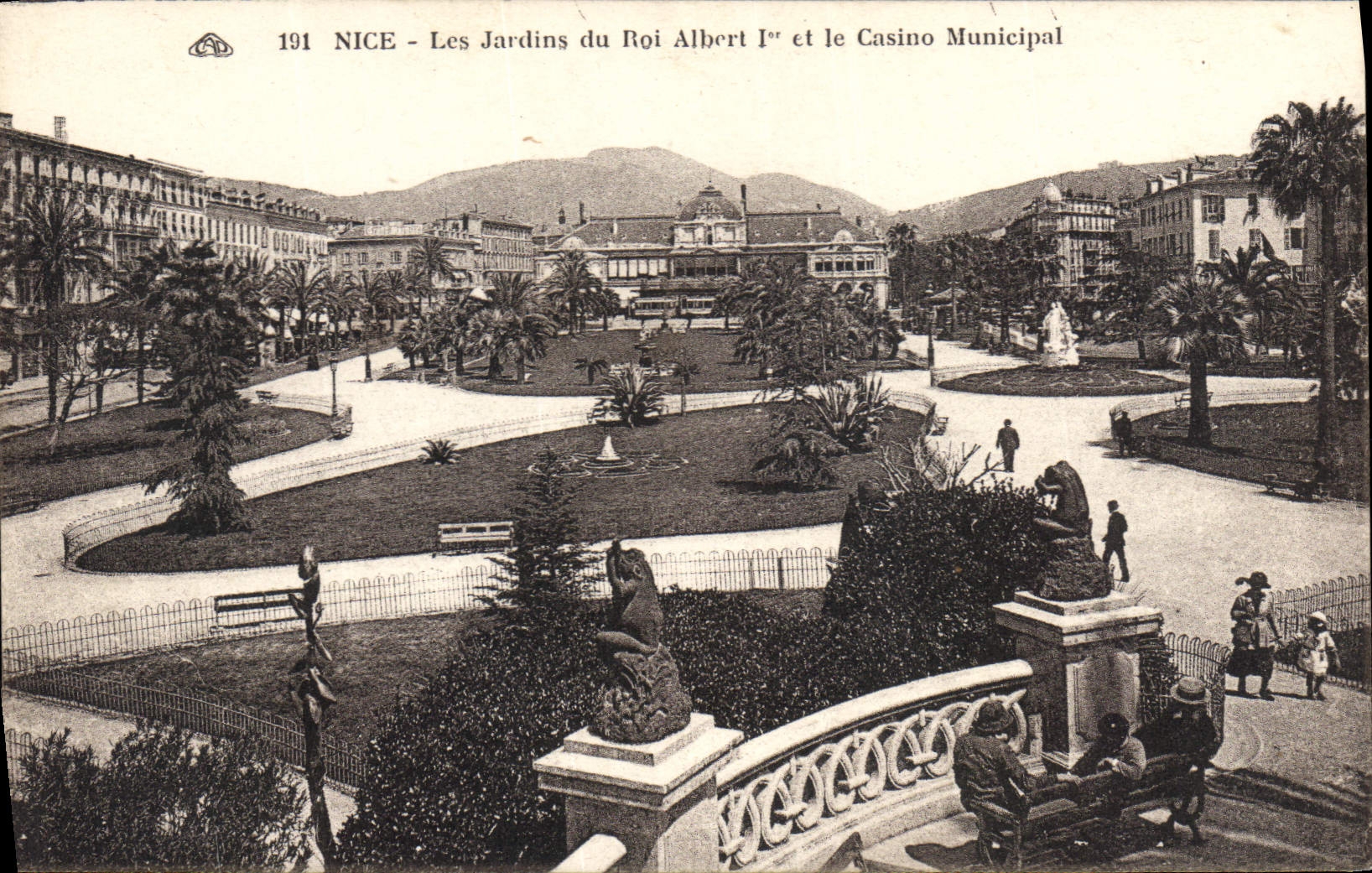 CPA Nice Les Jardins du Roi Alberts Ier et le Casino Municipal 