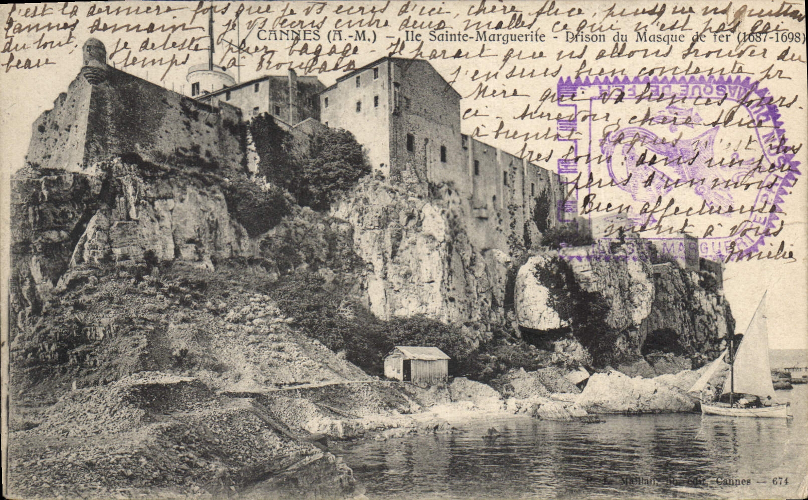 CPA Cannes A M Ile Sainte Marguerite prison du Masque de Fer 1687 1698