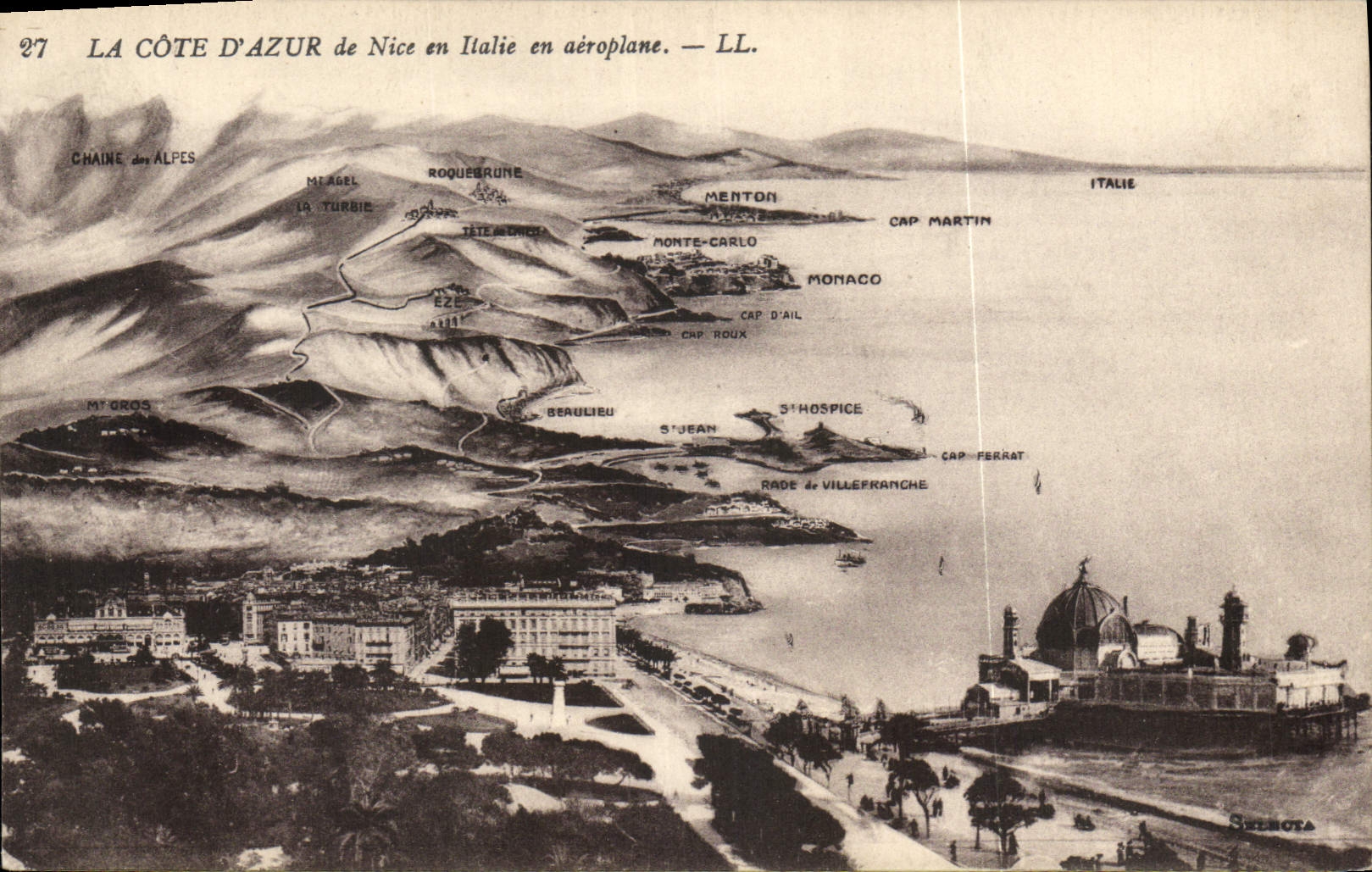 CPA La Cote d'Azur de Nice en Italie en aeroplane 