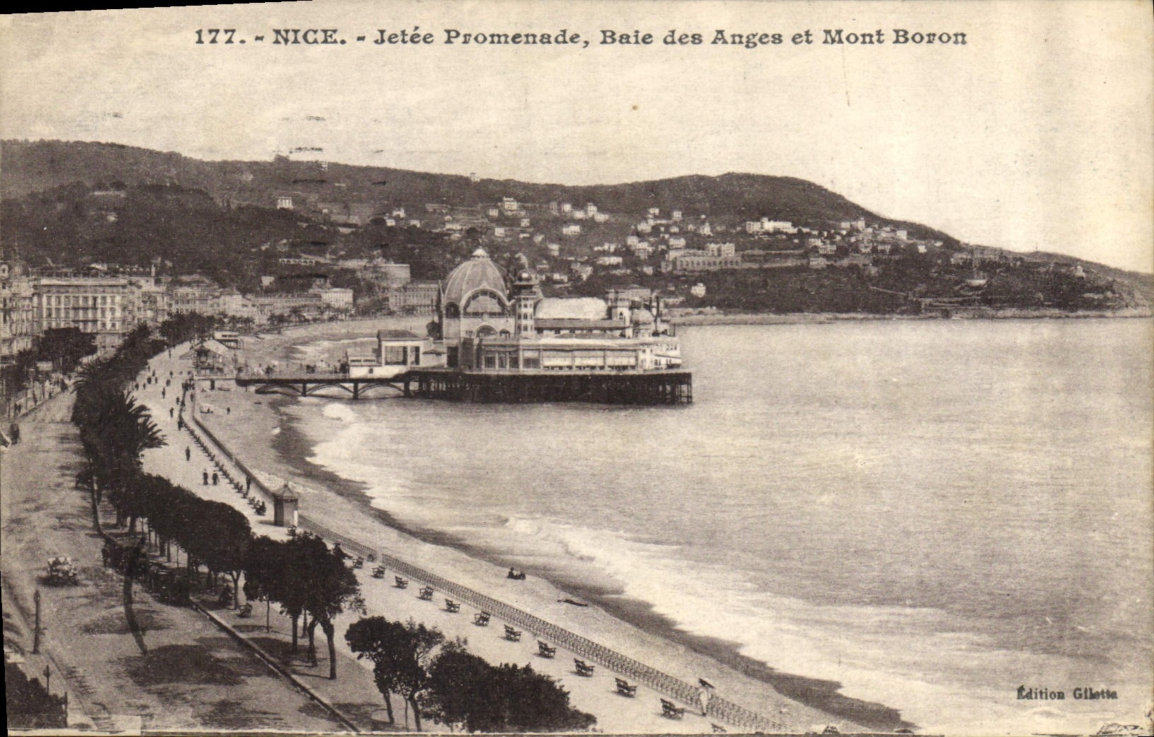 CPA Nice Jetee Promenade Baie des Anges et Mont Boron 