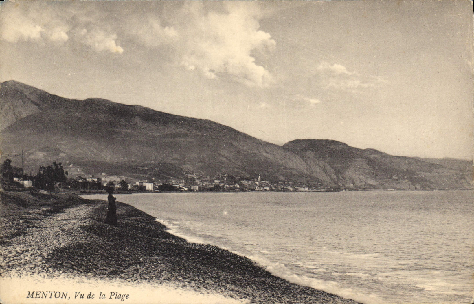 CPA Menton vu de la Plage 