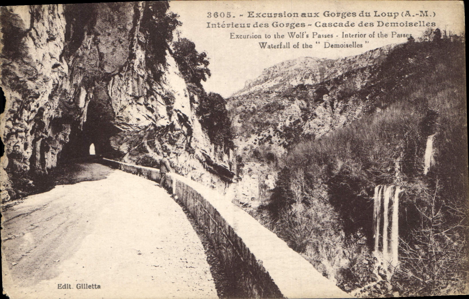 CPA Excursion aux gorges du Loup A M Interieur des Gorges Cascade des Demoiselles