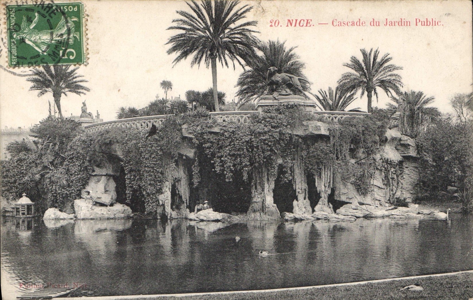 CPA Nice Cascade du Jardin Public 