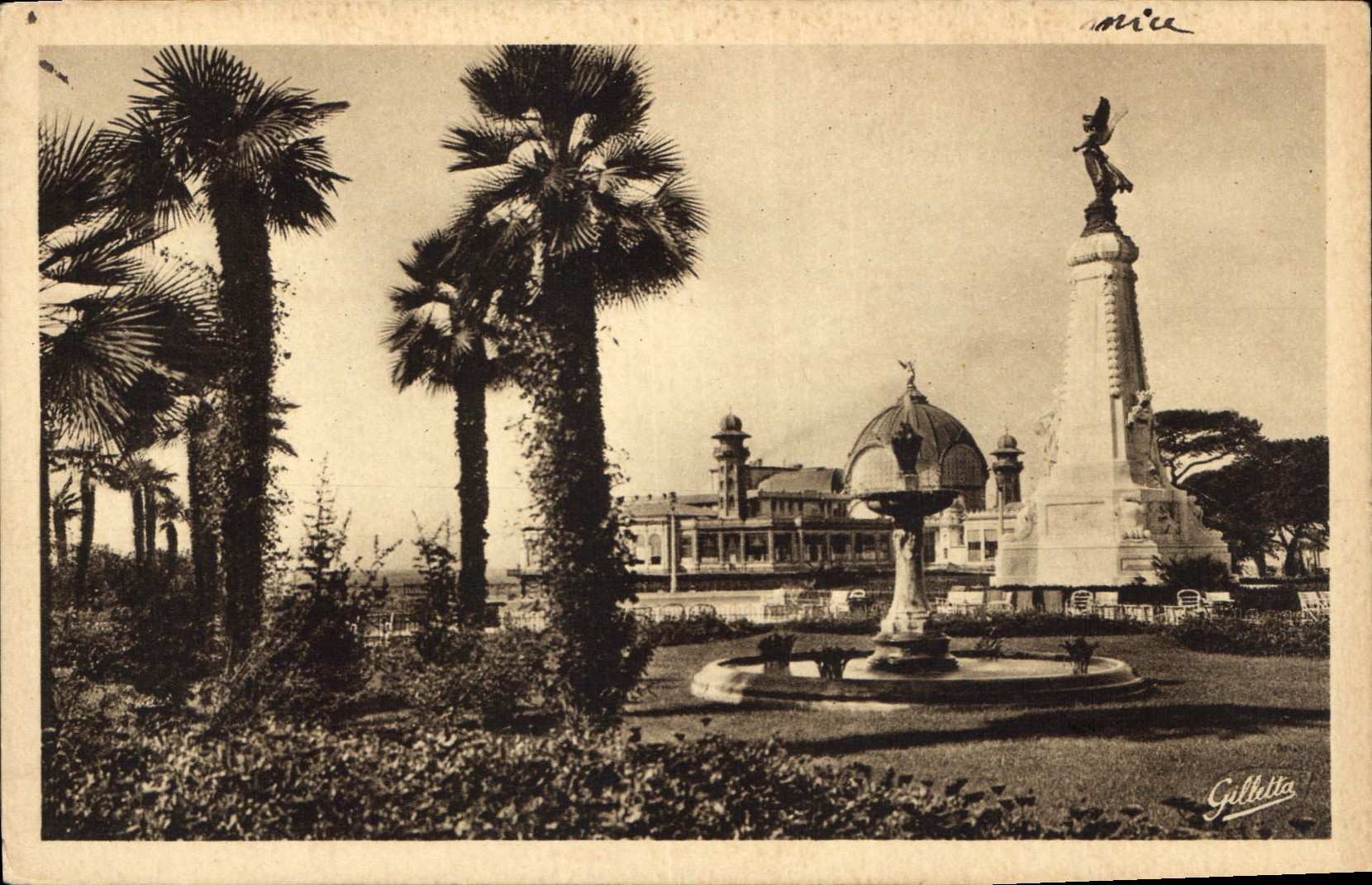 CPA Cote d'Azur Artistique Nice La Jetee Promenade et les Jardins Albert Ier