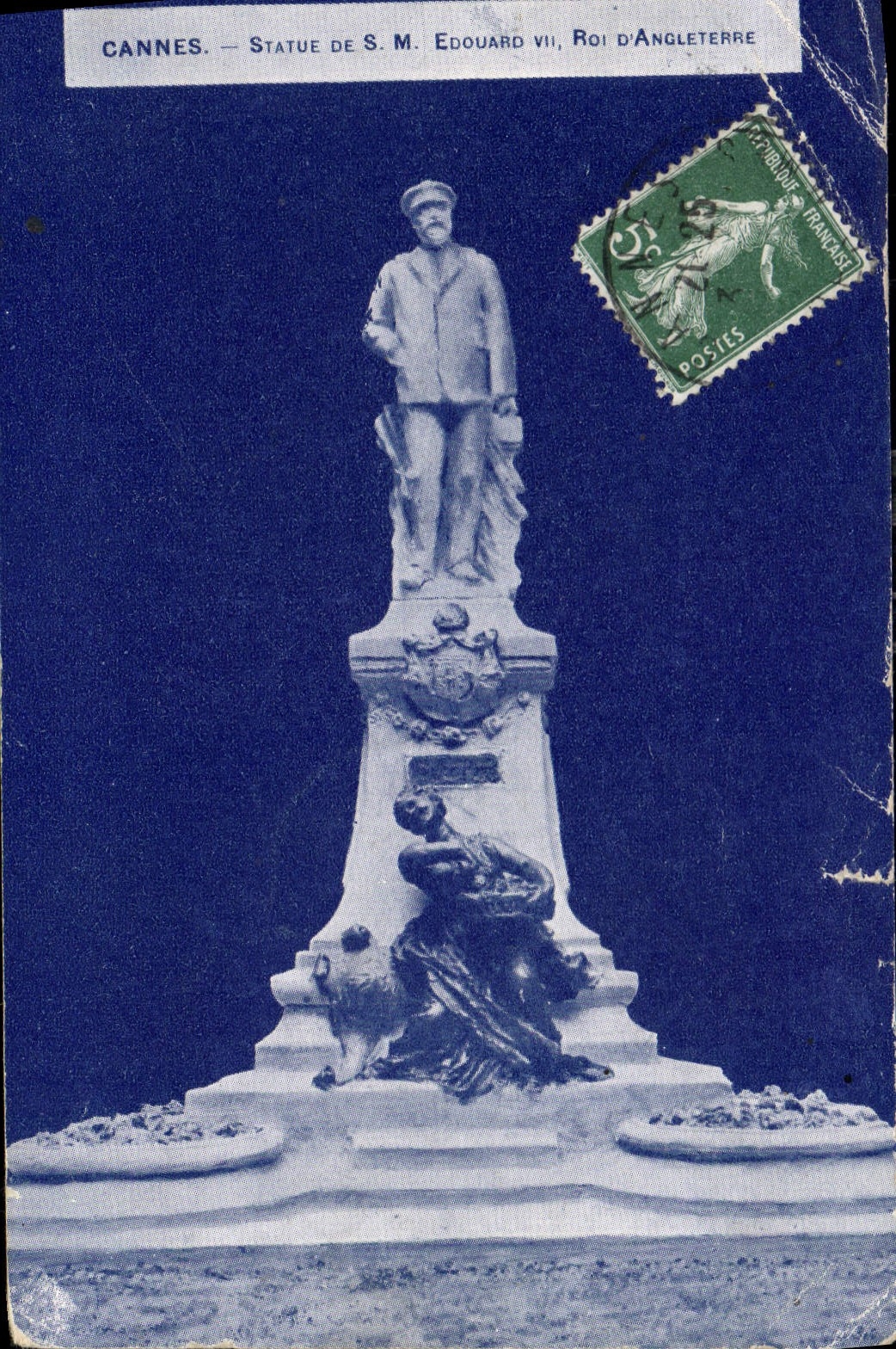 CPA Cannes Statue de S M Edouard VII Roi d'Angleterre