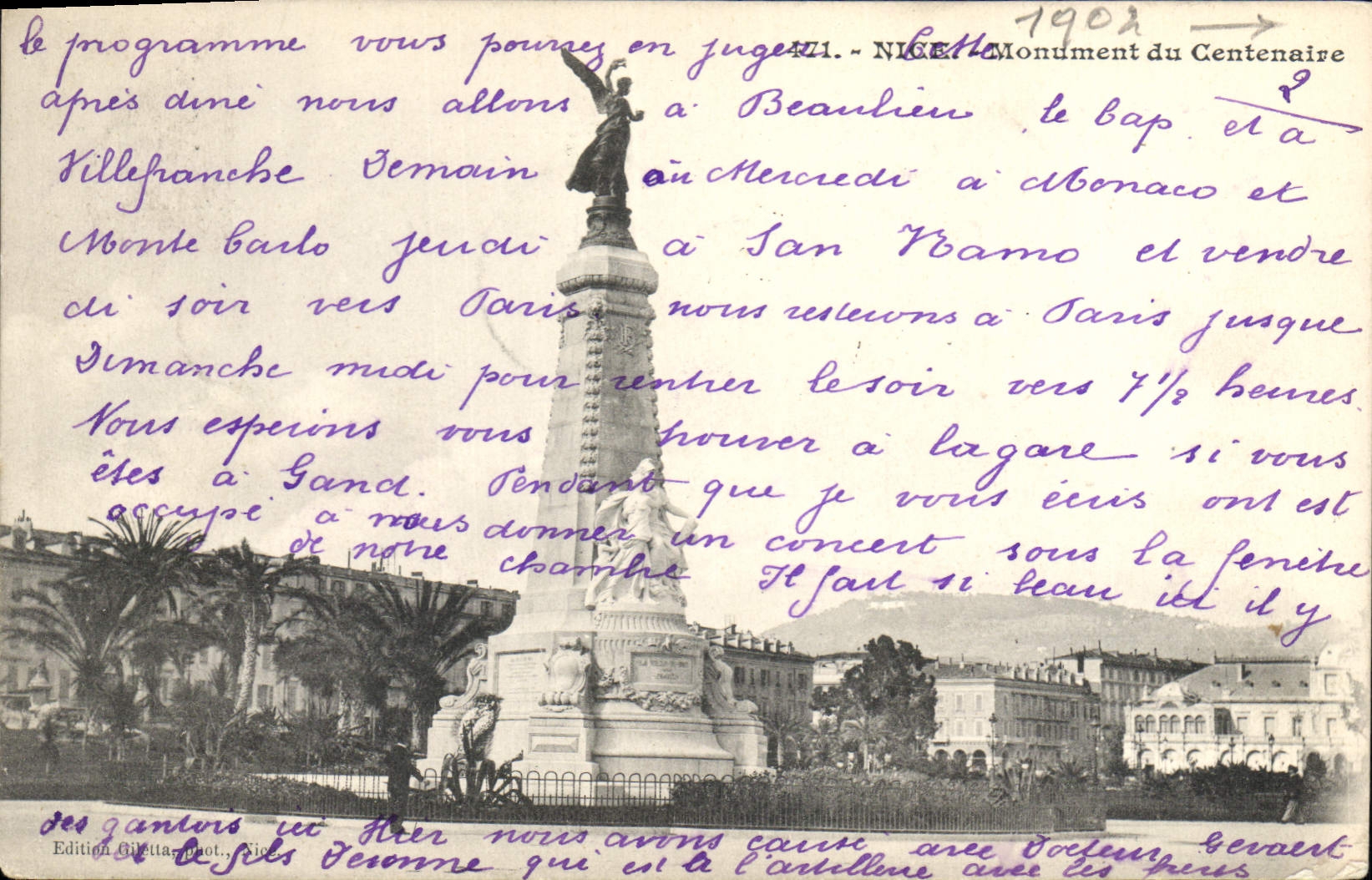 CPA Nice Monument du Centenaire