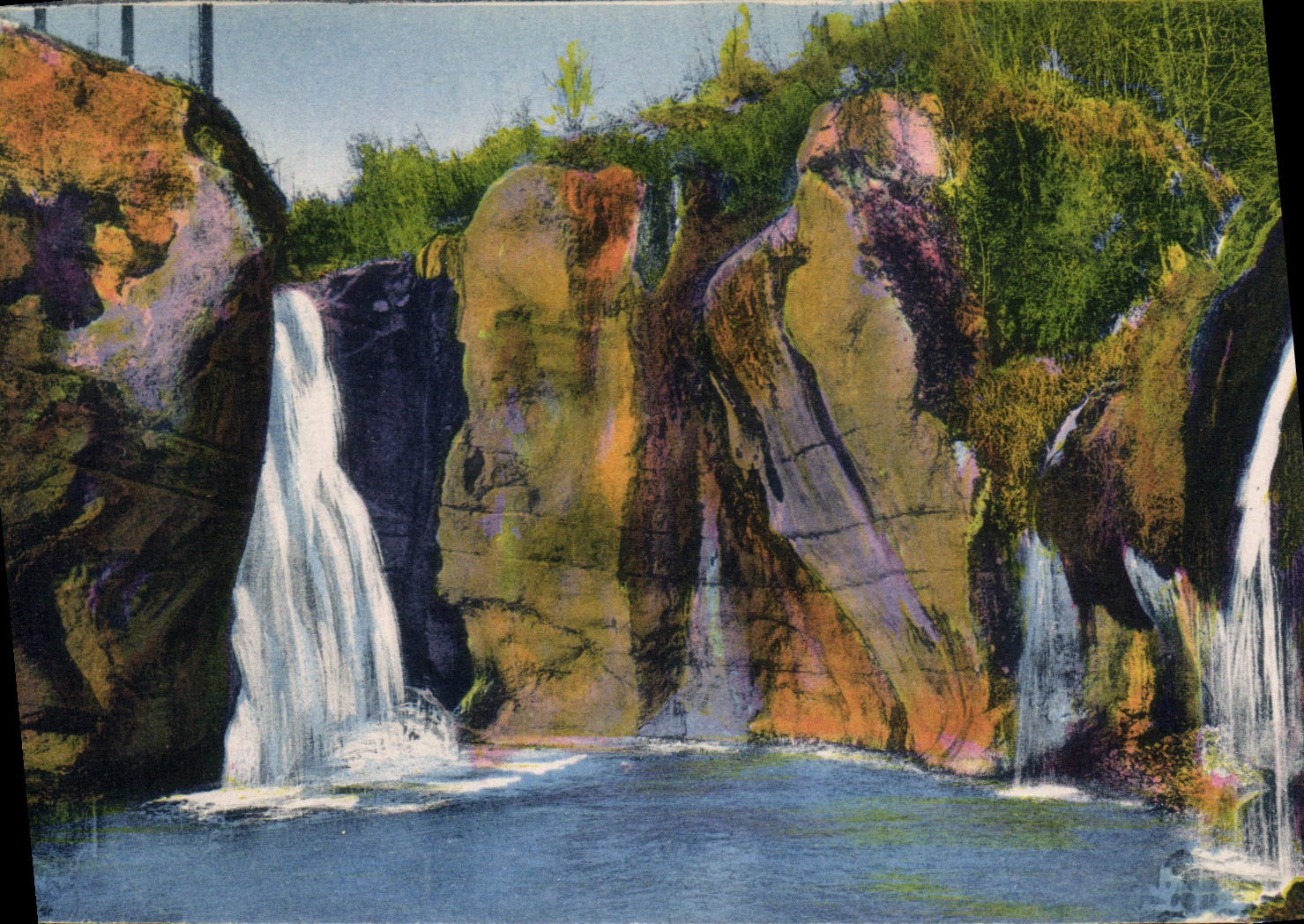 CPA Les Gorges du Loup A M Les Cascades petrifiantes et le Saut du Loup 