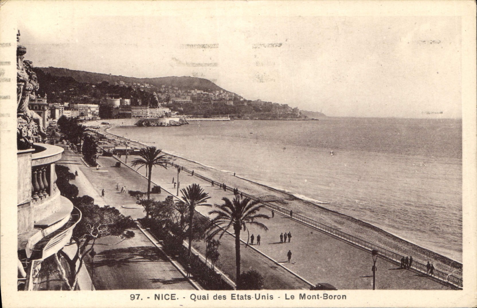 CPA Nice Quai des Etats Unis Le Mont Boron