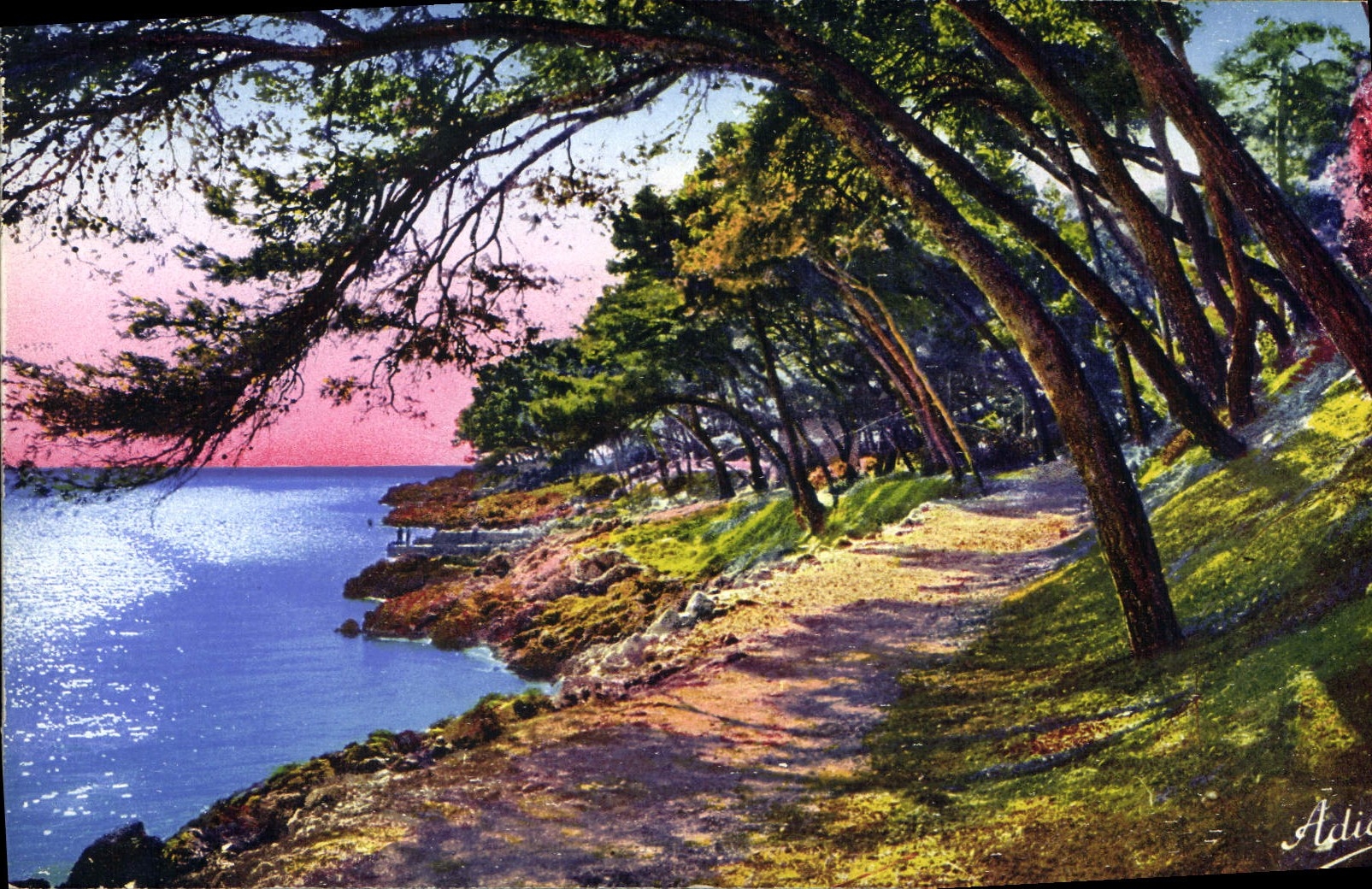 CPA Menton A M Cap Martin Promenade au bord de Mer