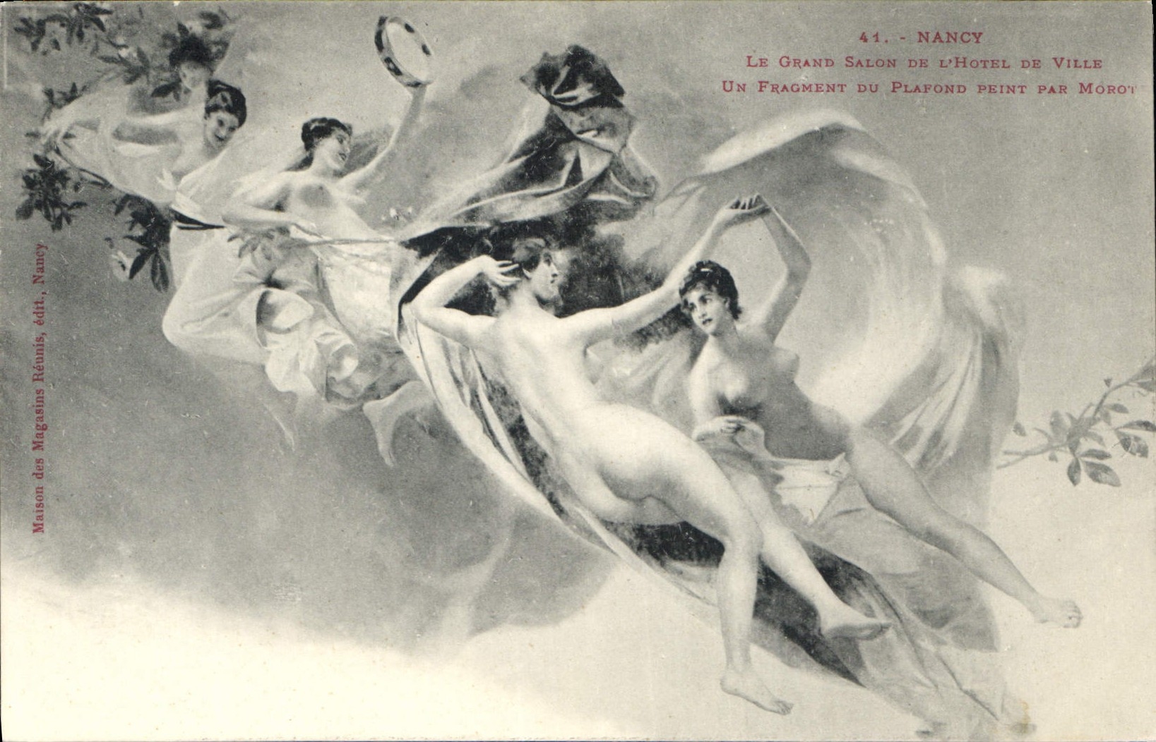 CPA Nancy Le Grand Salon de l'Hotel de Ville Un fragment du Plafond peint par Morot