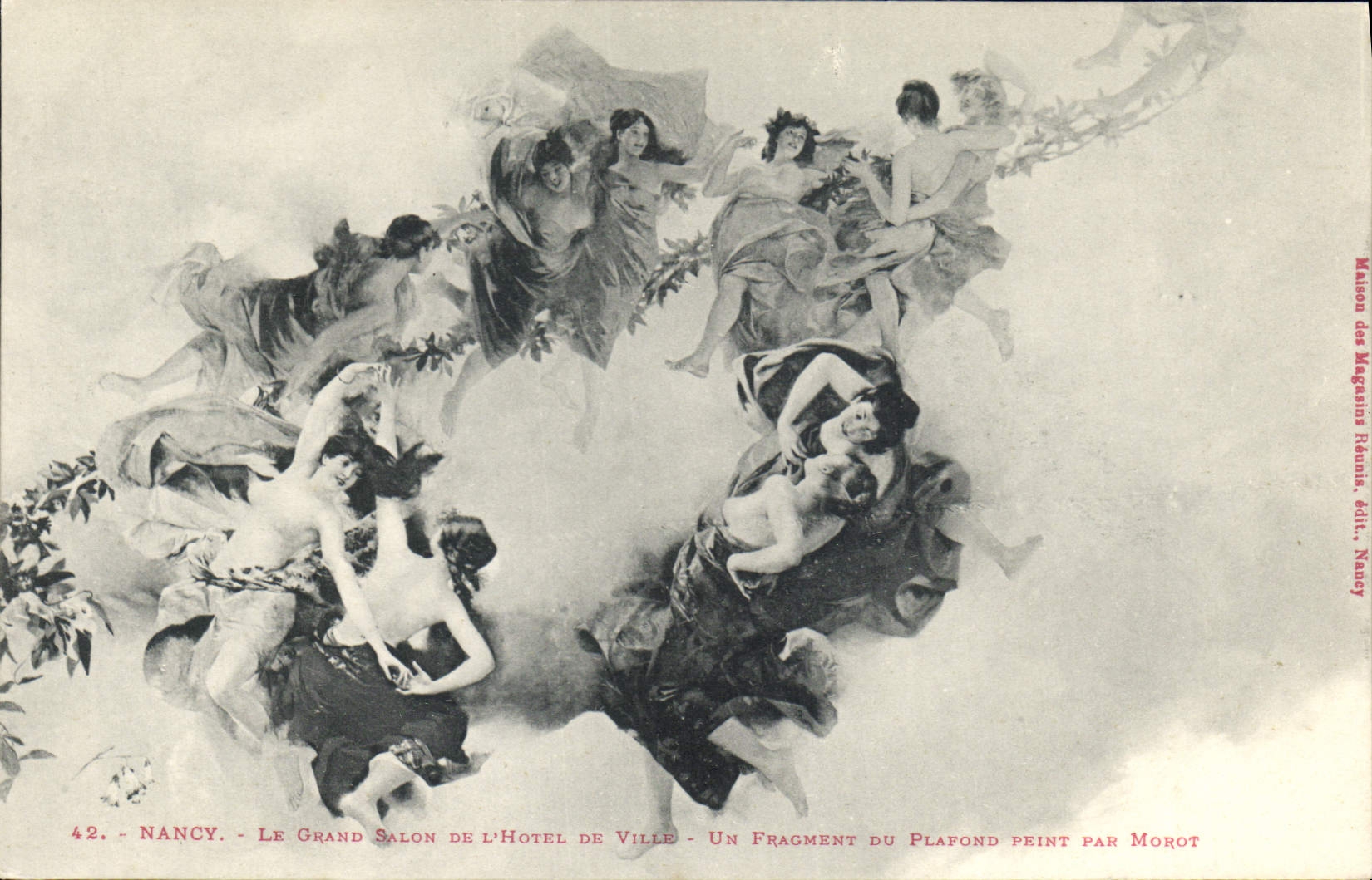 CPA Nancy Le Grand Salon de l'Hotel de Ville Un fragment du Plafond peint par Morot 