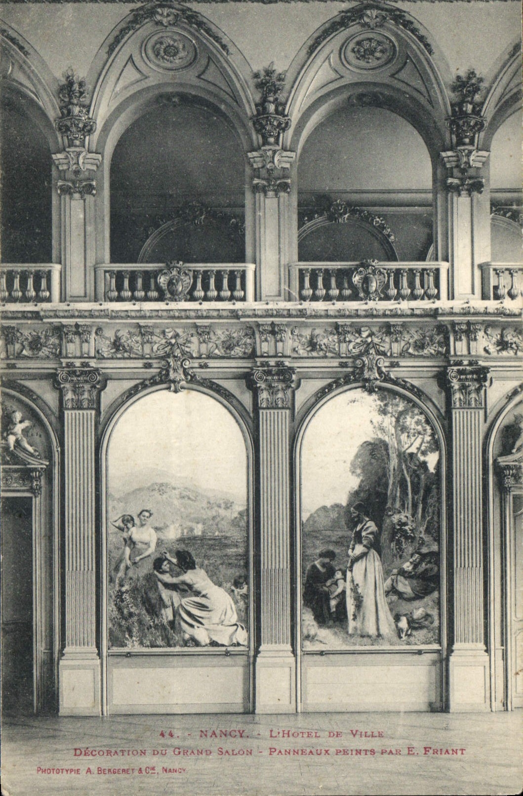 CPA Nancy l'Hotel de Ville Decoration du Grand Salon Panneaux peints par E Friant 