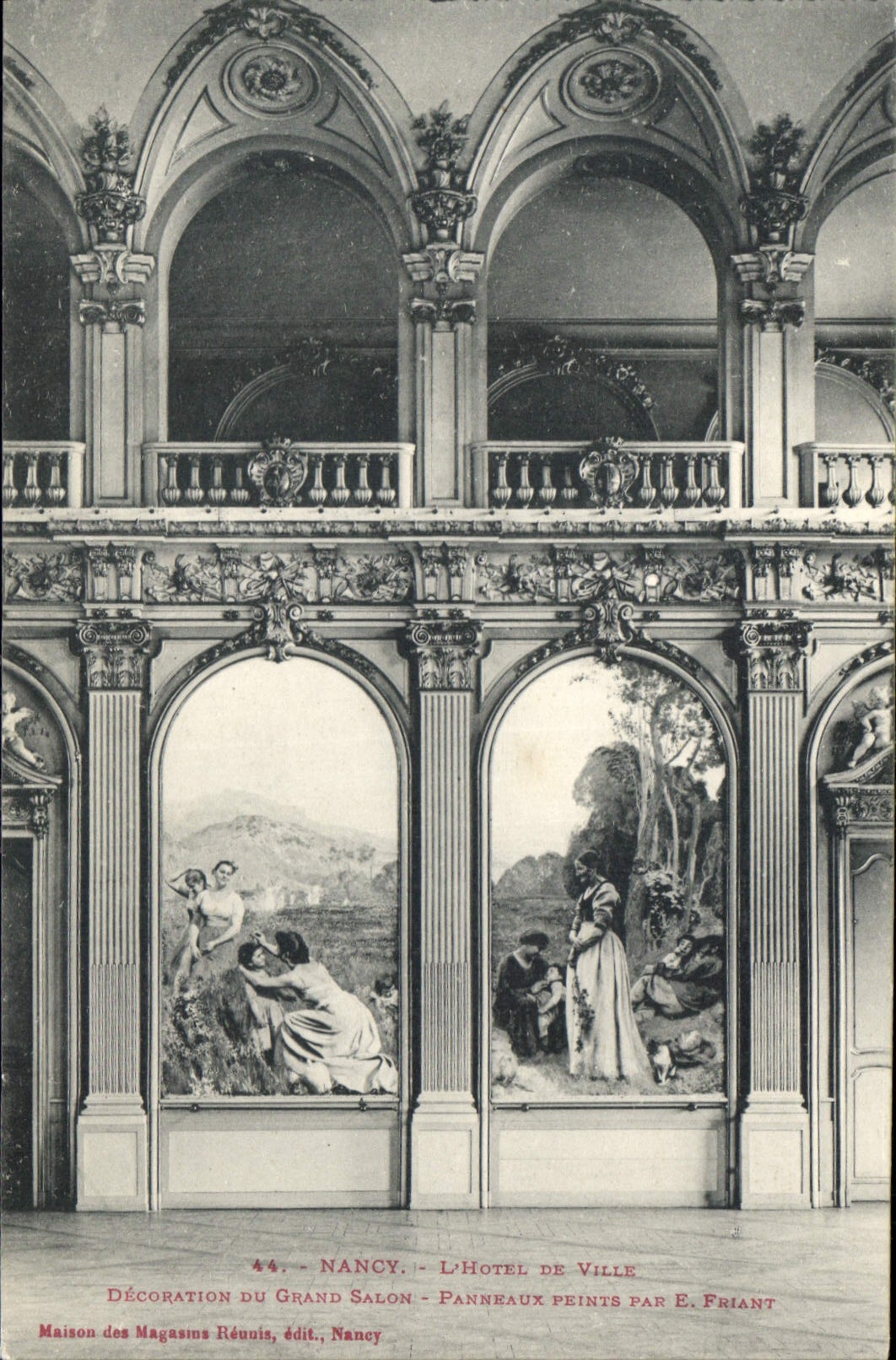 CPA Nancy l'Hotel de Ville Decoration du Grand Salon Panneaux peints par E Friant
