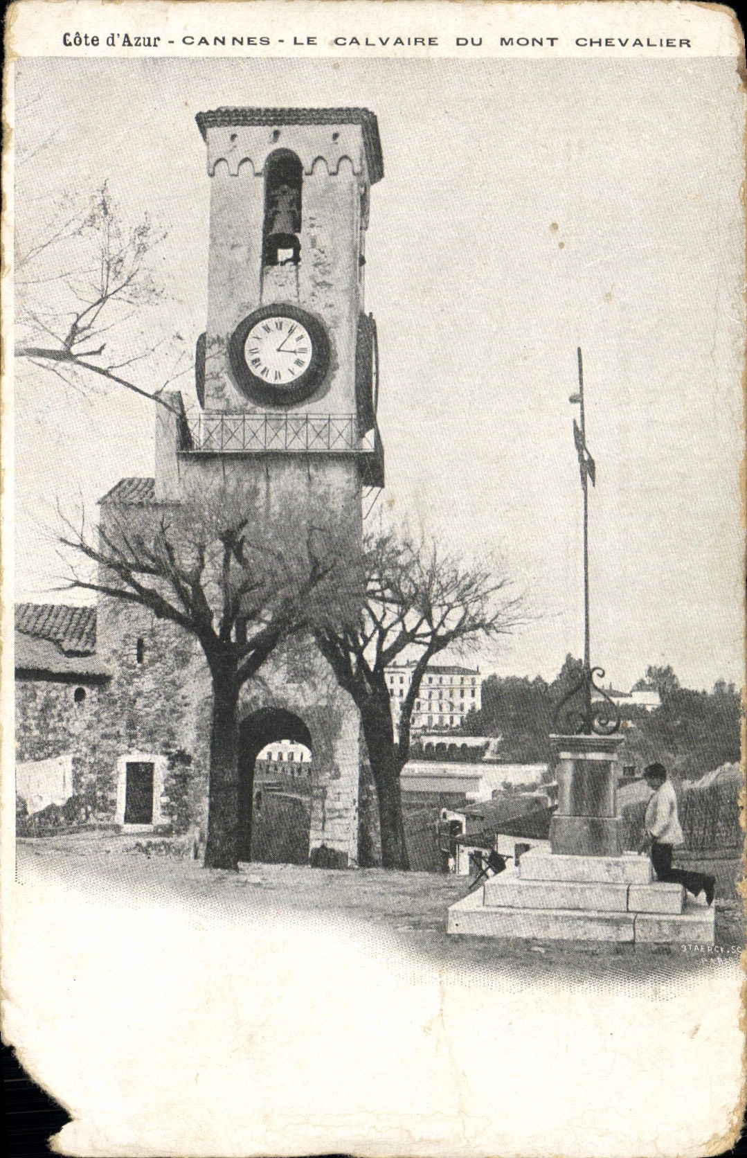 CPA Cote d'Azur Cannes le Calvaire du Mont Chevalier 