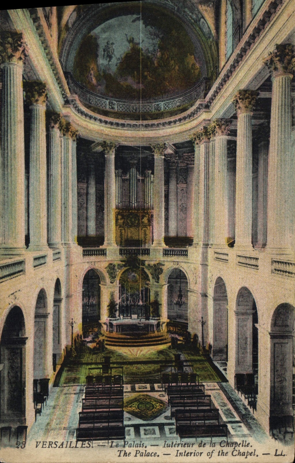 CPA Versailles Le Palais Interieur de la Chapelle Orgue