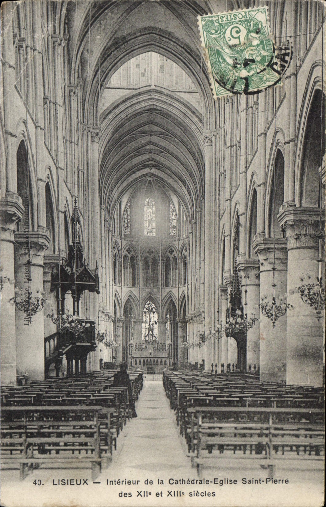 CPA Lisieux Interieur de la Cathedrale Eglise Saint Pierre des XII et XIII siecles 