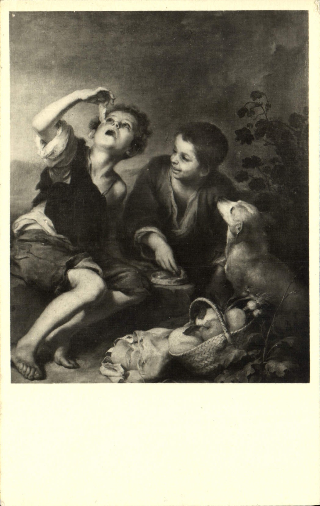 CPA Exposition des Chefs d'Oeuvre de la Pinacotheque de Munich Murillo le mangeur de gatheaux 