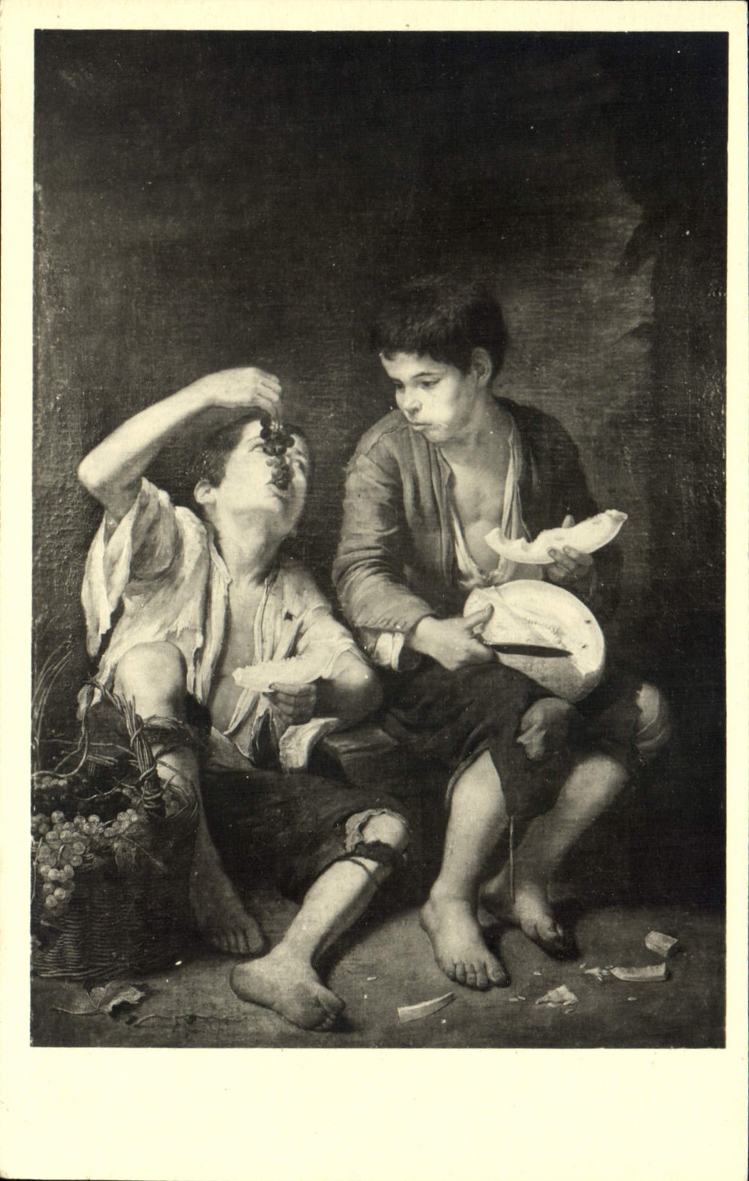 CPA Exposition des Chefs d'Oeuvre de la Pinacotheque de Munich Murillo Le manger de 