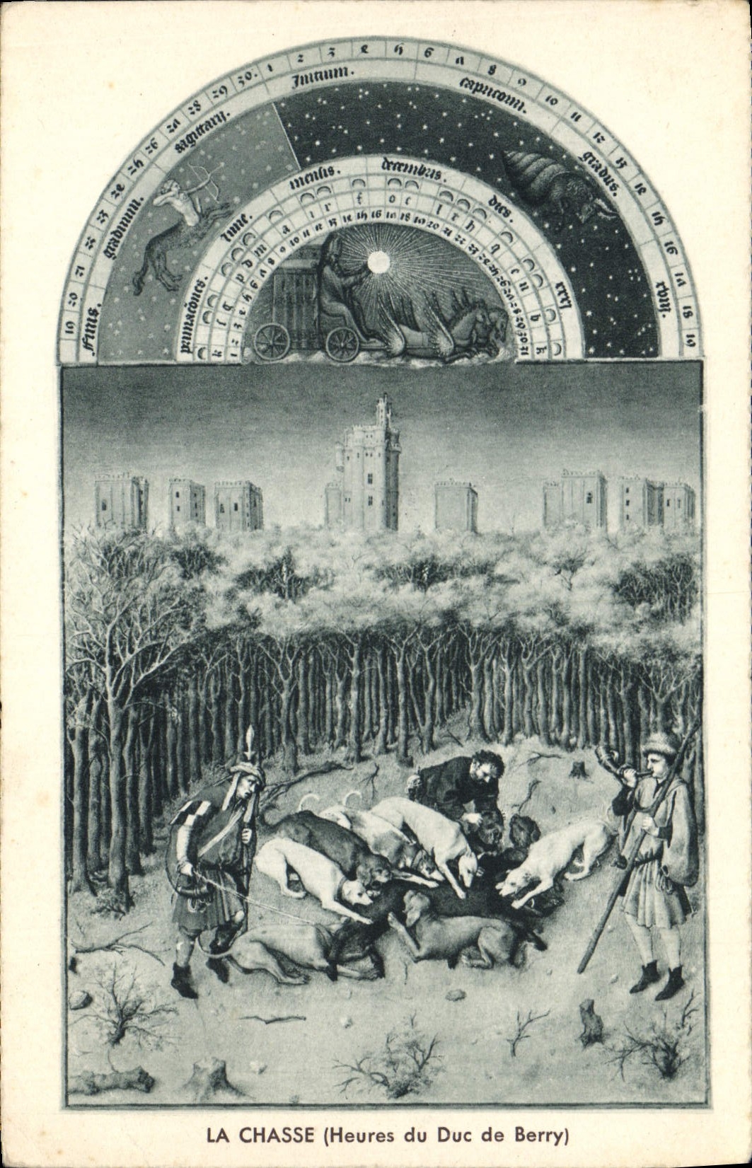 CPA La chasse Heures du Duc de Berry 