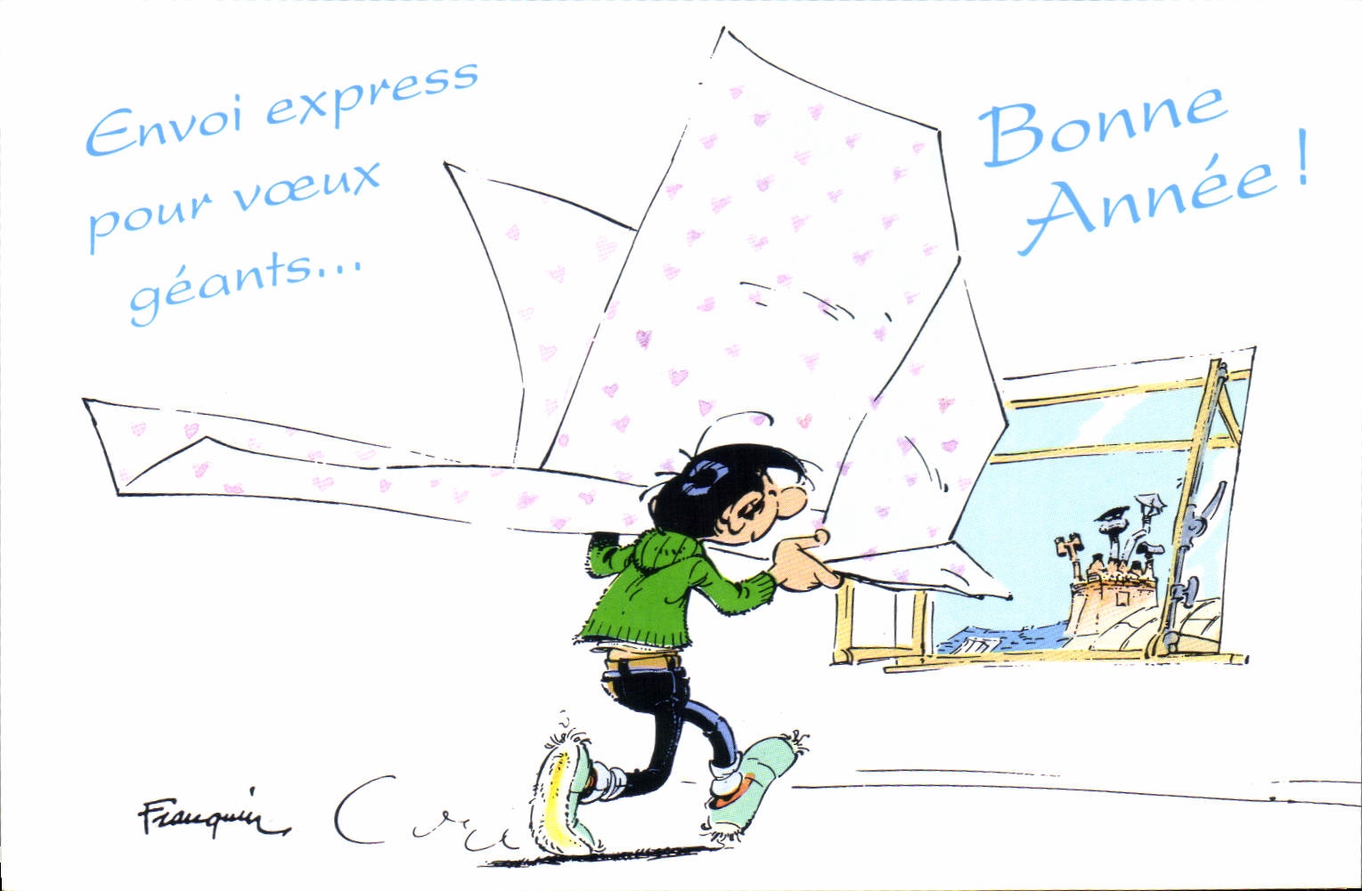 CPA Bonne Annee Envoi express pour voeux geants 