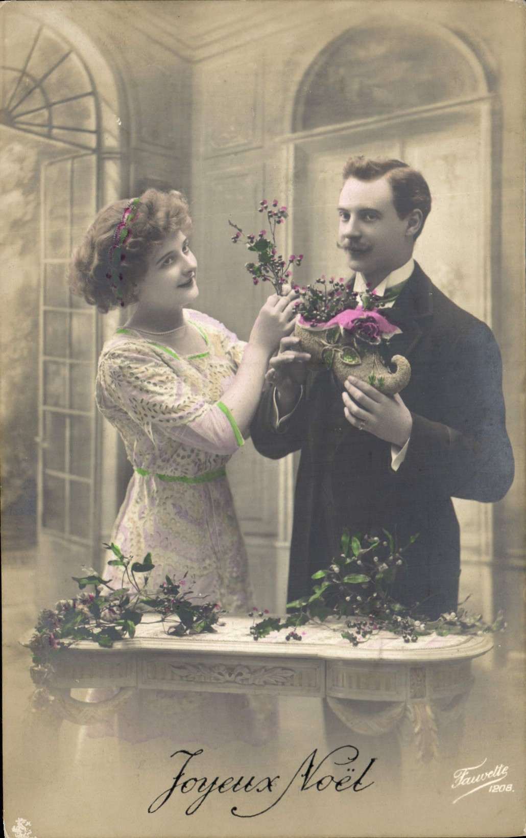 CPA Joyeux Noel Femme